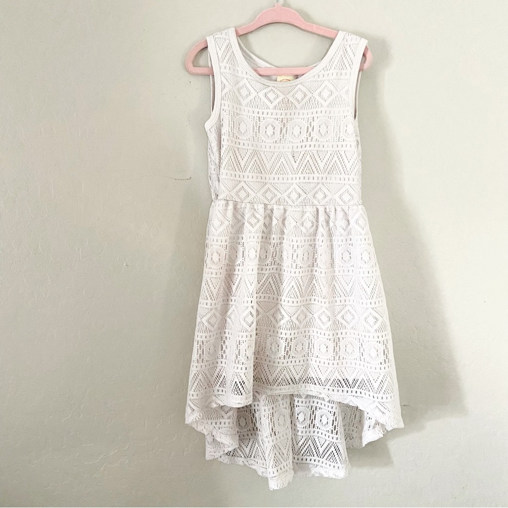 Faded Glory Girls XS (4/5) White Dress Lace Pattern Tank